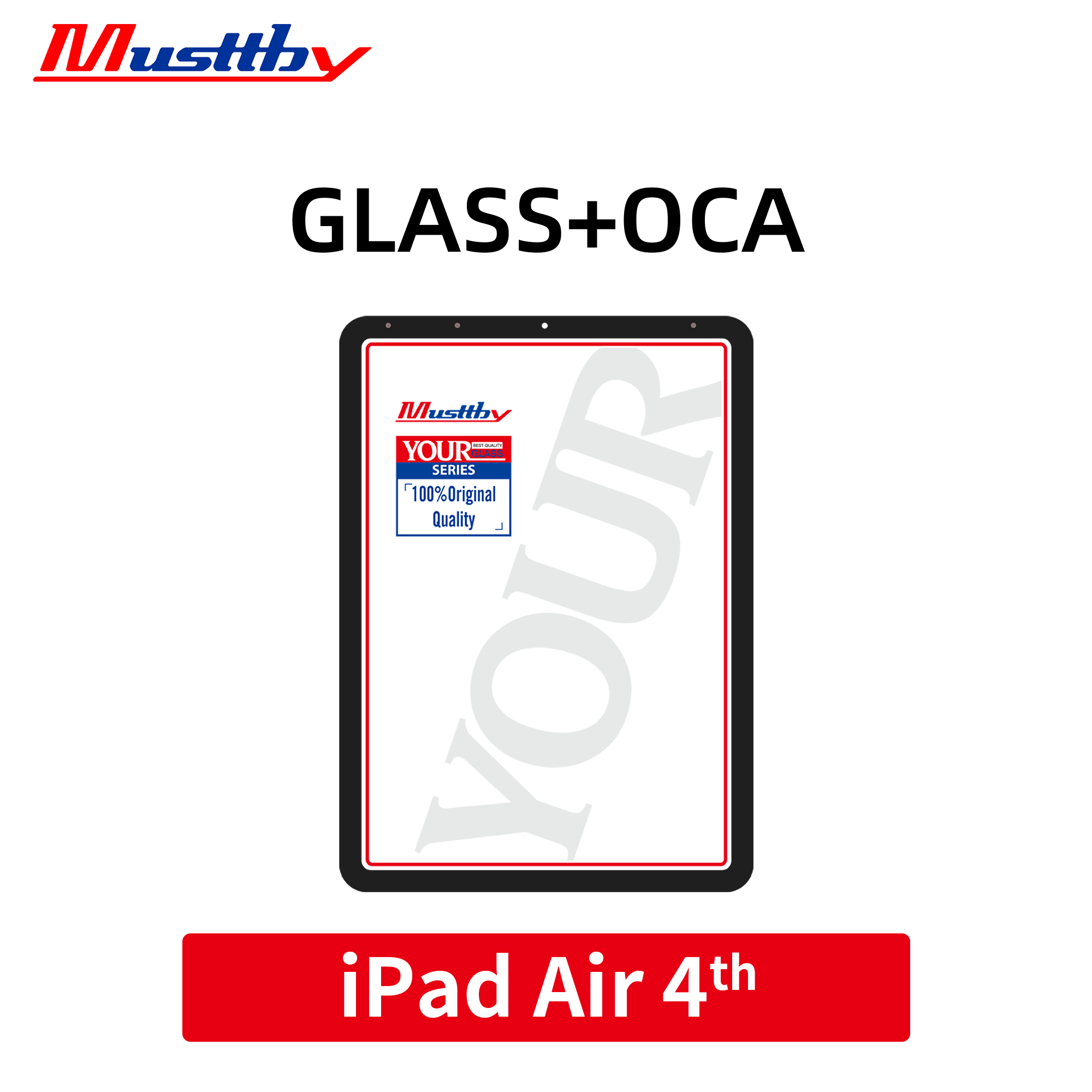 Стекло для переклейки iPad Air 4-gen (2020) A2324/A2325/A2072 + OCA Musttby YourGlass Original