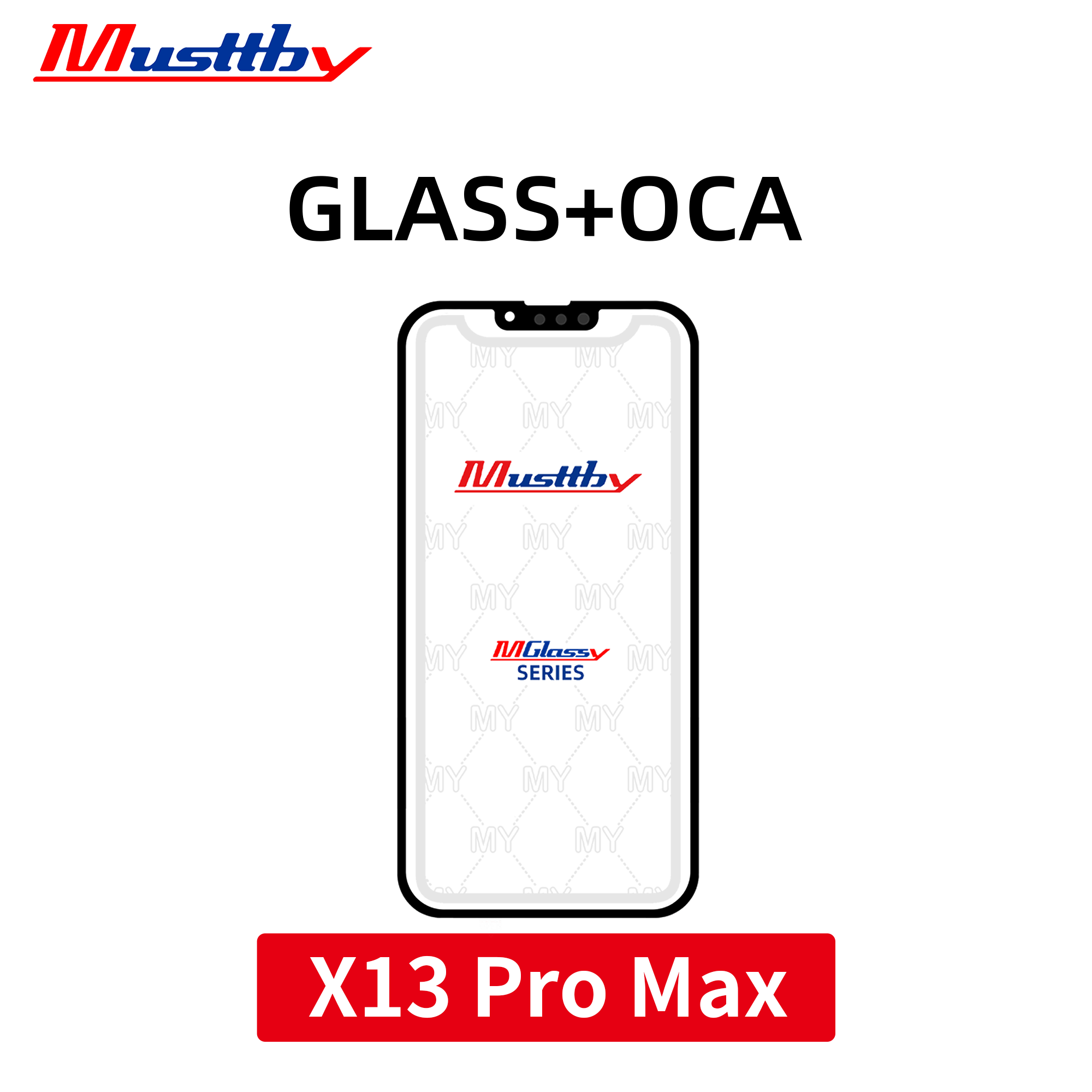 Стекло для переклейки iPhone 13 Pro Max + OCA Musttby MyGlass 1:1