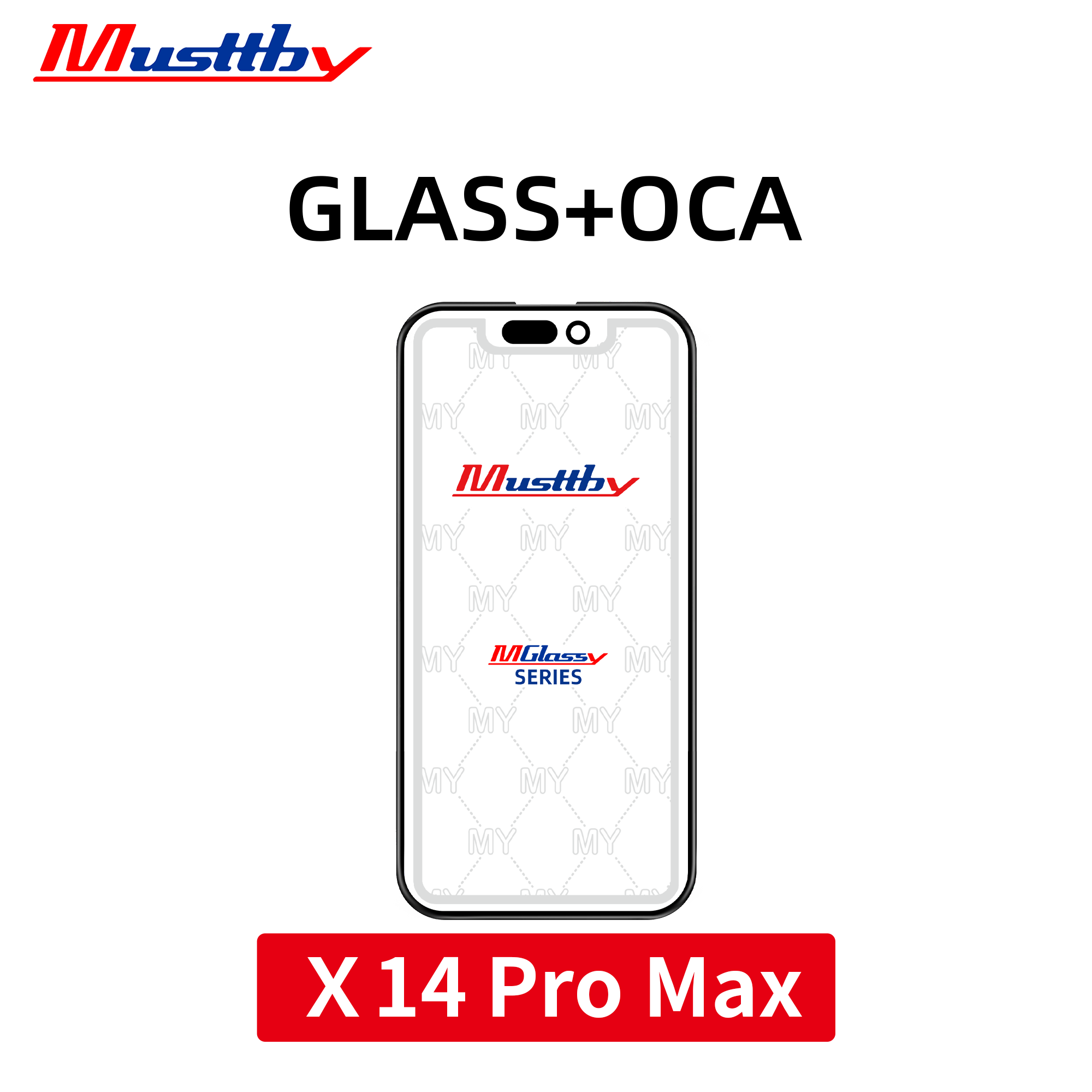 Стекло для переклейки iPhone 14 Pro Max + OCA Musttby MyGlass 1:1