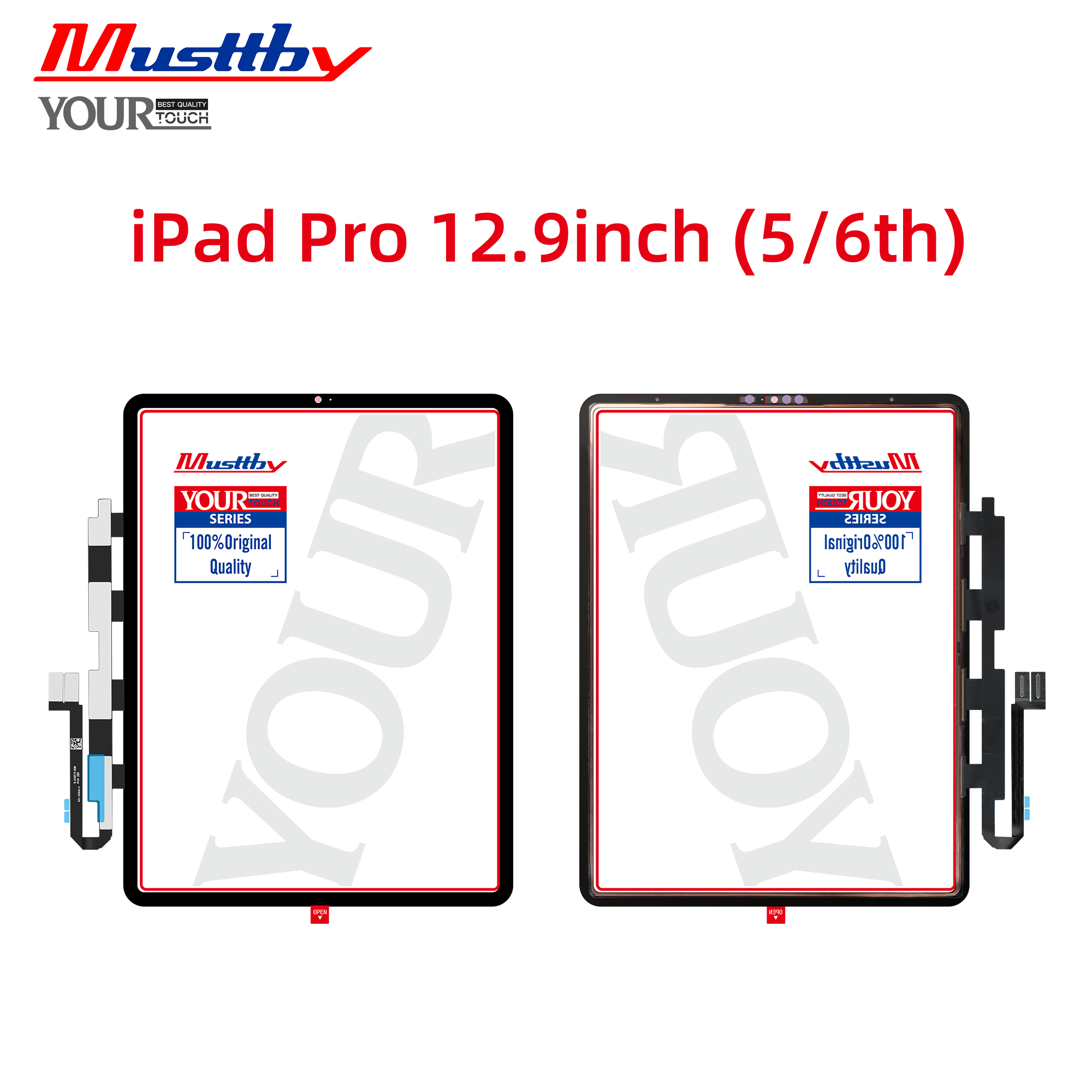 Сенсорная панель iPad Pro 12.9" 5-gen (2021) A2378/A2462/A2461/A2379 Black + OCA Musttby YourTouch Original